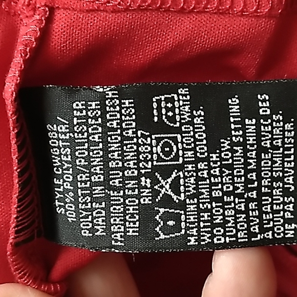 Canada Weather Gear 50+ UPF Men's long sleeve w hood in Red w White - Picture 7 of 9